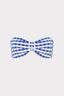 MILLY MARGOT JACQUARD COTTAGE BANDEAU SWIM TOP-BLUE/WHITE