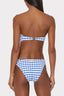 MILLY MARGOT JACQUARD COTTAGE BANDEAU SWIM TOP-BLUE/WHITE