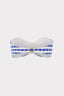 MILLY MARGOT JACQUARD COTTAGE BANDEAU SWIM TOP-BLUE/WHITE