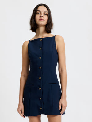 AZRA TWILL SQUARE NECK DRESS