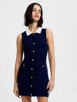 BENNET RIB KNIT CONTRAST DRESS