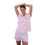 Pajama Short Set (Pink/White) - Meet Me At Harwich Port