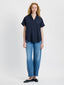 POPLIN COLLAR SS PULLOVER