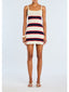 SEROYA AZRIEL KNIT MINI DRESS-EGGSHELL STRIPE
