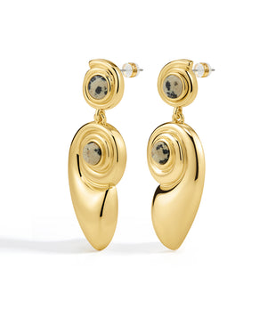The Palma Shell Statement Earrings- Gold