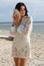 CHANDRA DRESS-WHITE BEIGE