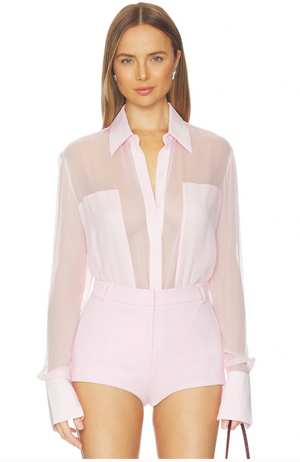 SANS FAFF FLORE SILK SHIRT-BLUSH PINK