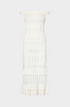 MILLY MAVEN RUFFLE MIDI DRESS-ECRU