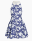 MILLY MAXINE FLORAL MIDI DRESS-BLUE/WHITE