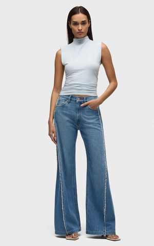 HUDSON JODIE LOOSE FIT WIDE LEG FRAYED SEAMS