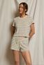 LOOP TERRY SWEAT TEE-STRIPE