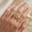 GOLD ISLA PAVÉ LINK BAND RING