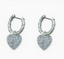 VINTAGE SILVER CRYSTAL HUGGIES WITH SLIDE ON PAVE HEARTS