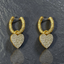 GOLD CRYSTAL HUGGIES WITH SLIDE ON PAVE HEARTS