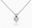 VINTAGE SILVER PAVE HEART NECKLACE