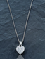VINTAGE SILVER PAVE HEART NECKLACE