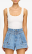 KIVARI CELENE DENIM SHORT-STONEWASH BLUE