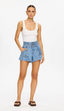 KIVARI CELENE DENIM SHORT-STONEWASH BLUE