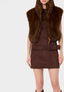 Elinor Faux Fur Vest- Brown