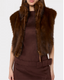 Elinor Faux Fur Vest- Brown