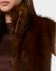 Elinor Faux Fur Vest- Brown
