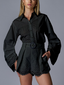 RAQUEL TOP IN EYELET  - BLACK