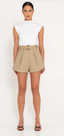 SANS FAFF A-LINE SHORTS-CAMEL