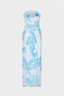 MILLY VERA SATIN FLORAL MAXI DRESS-LIGHT BLUE