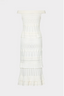 MILLY MAVEN RUFFLE MIDI DRESS-ECRU