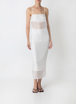 SANS FAFF COVE SILK SKIRT-WHITE