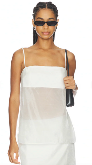 SANS FAFF COVE SILK TOP-WHITE