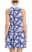 MILLY MAXINE FLORAL MIDI DRESS-BLUE/WHITE