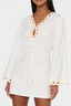 MILLY LINEN CHAIN EMBROIDERY COVER UP-WHITE