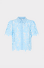 MILLY ADDISON ROJA LACE TOP-LIGHT BLUE