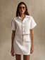 HEVRON NYLAH SKIRT  - WHITE