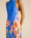 HEMANT & NANDITA CREW NECK BIAS MAXI DRESS-BLUE