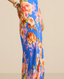 HEMANT & NANDITA CREW NECK BIAS MAXI DRESS-BLUE
