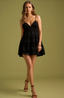 ROCOCO SAND TIER MINI DRESS-BLACK