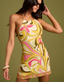 ROCOCO SAND RUCHED BIAS MINI DRESS-MULTI