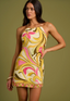 ROCOCO SAND RUCHED BIAS MINI DRESS-MULTI