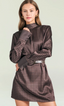 Angrea Mini Dress in Espresso Mosaic