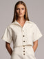 ELLISON TOP IN TWILL  - WHITE