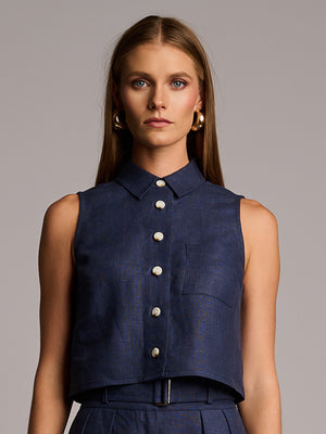 KATJA TOP  - INDIGO