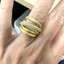 TAT2DESIGNS GOLD ALMORA LAYERED BAND RING