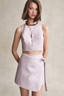 HEVRON ELLIE SKIRT  - THISTLE