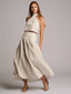 HEVRON ADALINE SKIRT  - BEIGE STRIPE