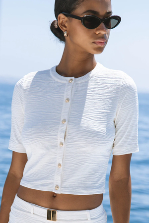 LA PORTE LISA SWIM CARDIGAN-CLOUD DANCER