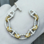 TAT2DESIGNS SATIN SILVER TWO-TONE RAVELLE CHAIN BRACELET
