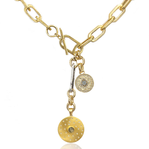 TAT2DESIGNS BRUSHED GOLD RICO TOGGLE NECKLACE
