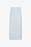 HEVRON CRAWFORD SKIRT IN LINEN VISCOSE  - BLUE CHAMBRAY